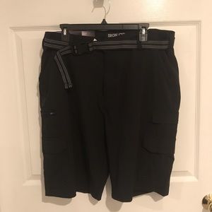 Iron Company Men’s Hybrid Cargo Shorts Black Size 36 NWT